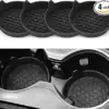 SINGARO Car Cup Holder Coaster, Silicone Cup Holder Insert, Universal Non-Slip Cup Holders, Car Accessories Interior for Women and Man Interior Sets 4 Pack Blac