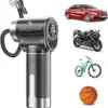 Tire Inflator Portable Air Compressor, 150PSI Portable Air Pump for Car Tires, Cordless Tire Inflator with Digital Pressure Gauge, Black and Grey