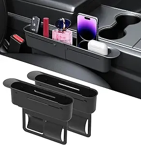 2-Pack Adjustable Car Seat Gap Filler (8.46"–12.99"), Multifunctional Seat Side Organizer, Universal Fit Gap Stopper with Push-Pull Design, Prevents Items from Falling Between Seats