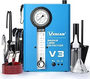 Automotive Smoke Machine Leak Detector,EVAP Smoke Machine for Cars with Built-in Air Pump and Pressure Gauge, Flow Meter, Dual Mode for All DC12V Vehicles in Vacuum,Fuel and Other Cars System